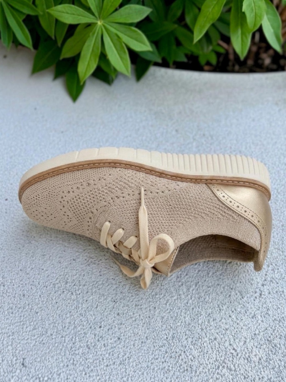Cole Haan Grand City Platform Stitchlite Oxfords Rye Gold Metallic Sz 5 - Picture 11 of 11